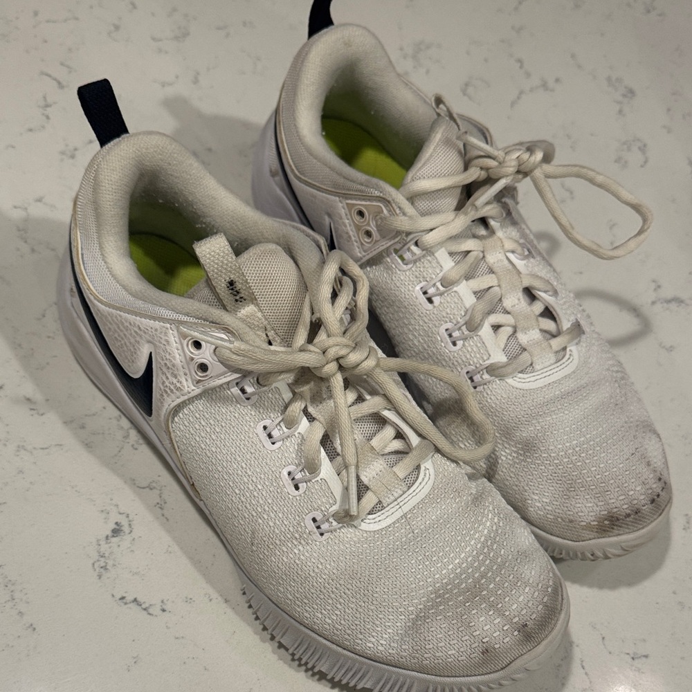 Nike White and Black Volleyball Sports Shoes